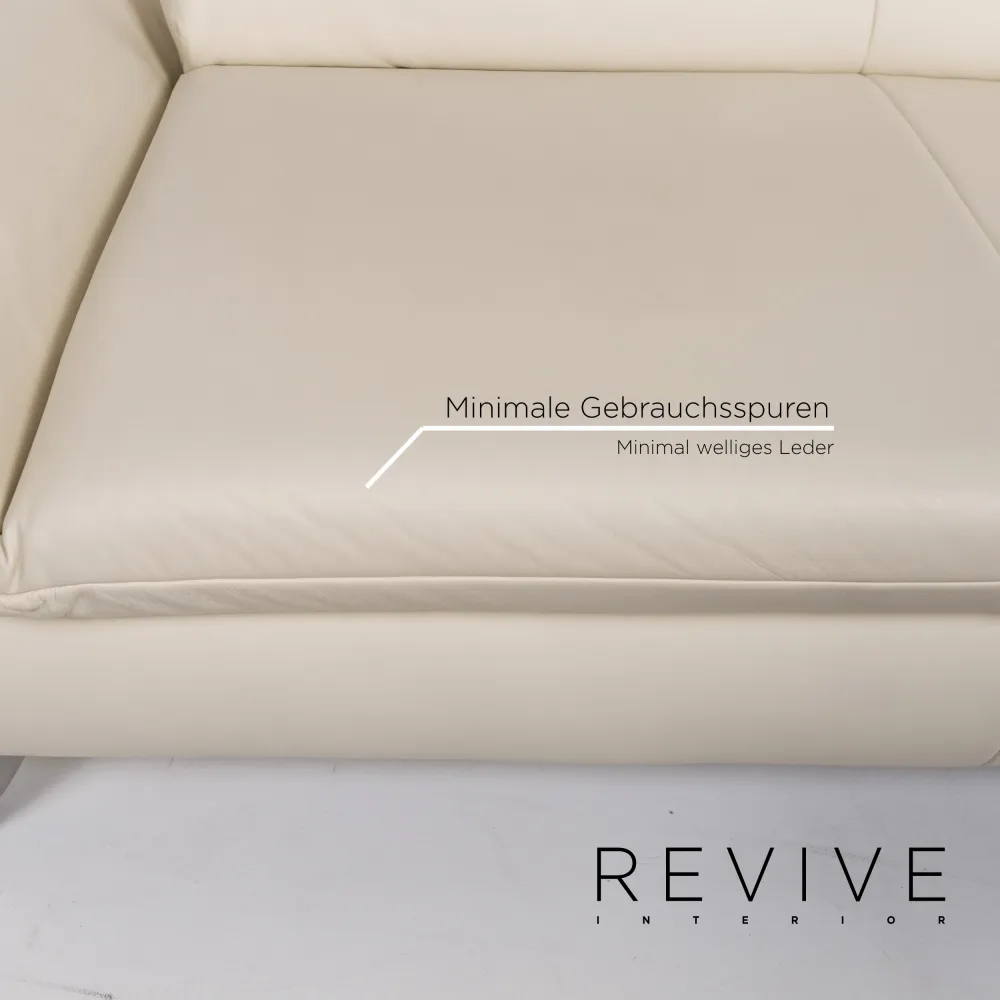 Koinor Rossini Leder Sofa Garnitur Creme 2x Zweisitzer Couch #13600