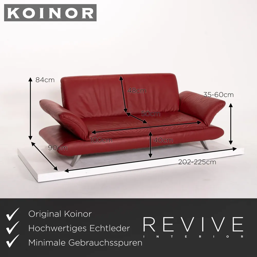 Koinor Rossini Leder Sofa Garnitur Rot 1x Dreisitzer 1x Zweisitzer Funktion #