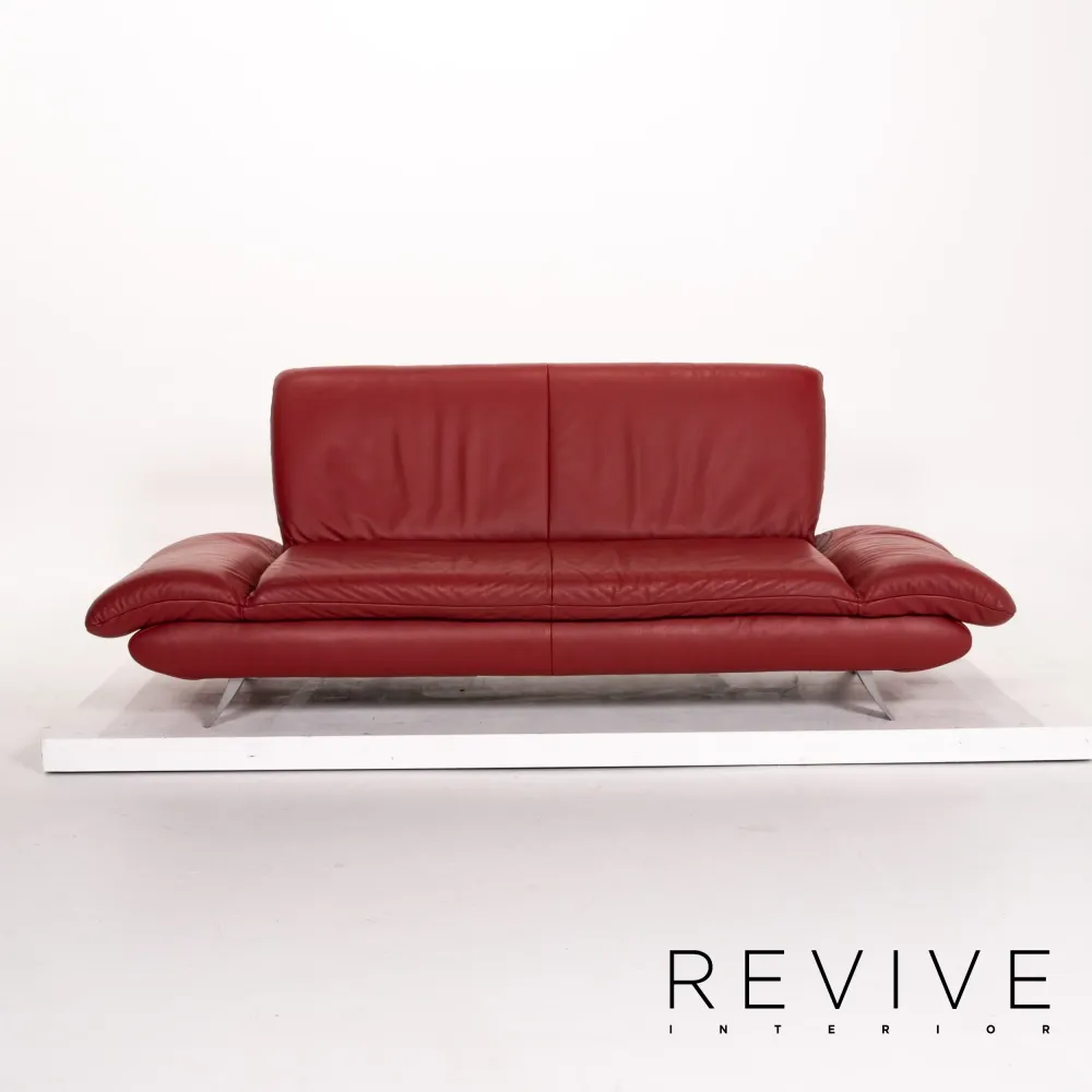 Koinor Rossini Leder Sofa Garnitur Rot 1x Dreisitzer 1x Zweisitzer Funktion #