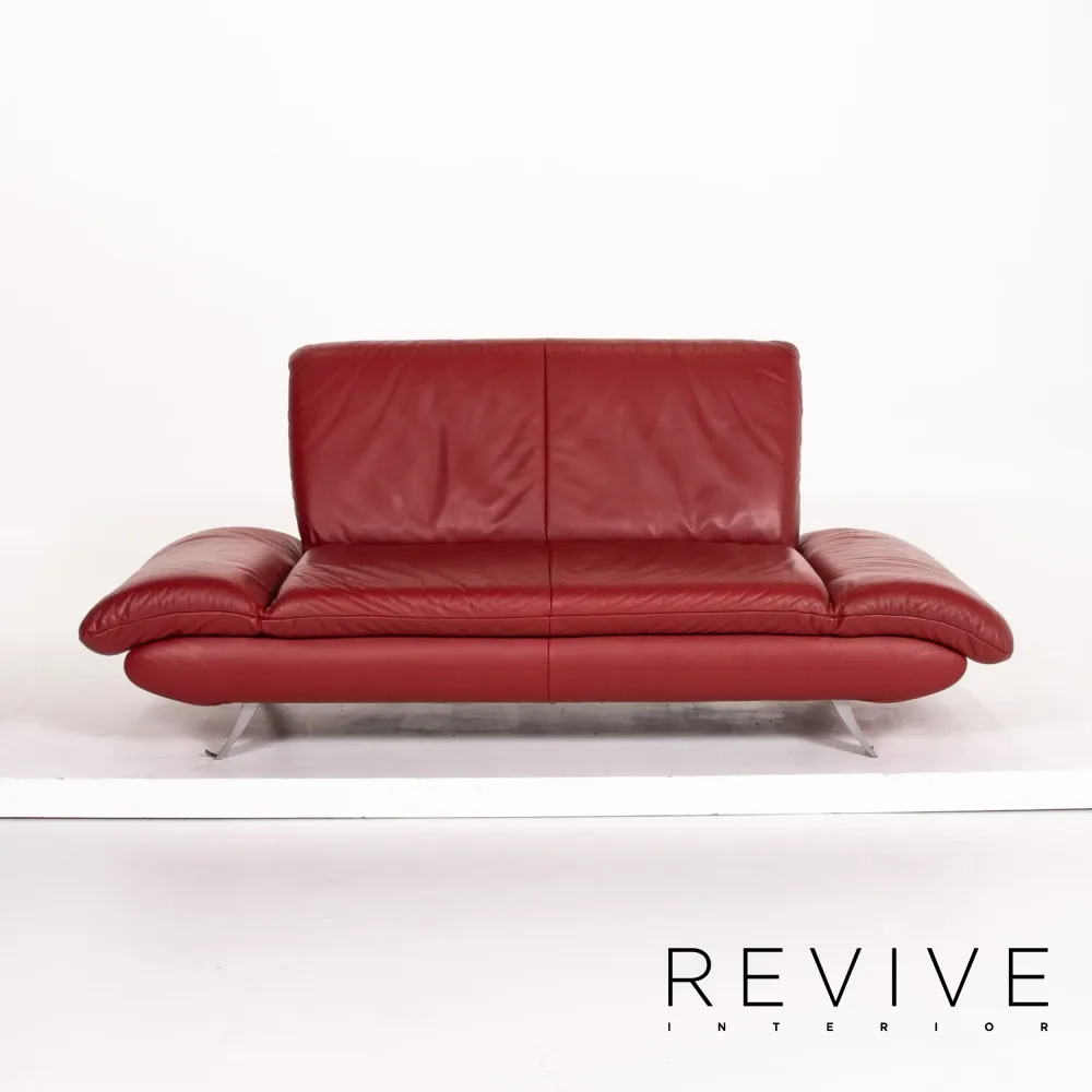 Koinor Rossini Leder Sofa Garnitur Rot 1x Dreisitzer 1x Zweisitzer Funktion #