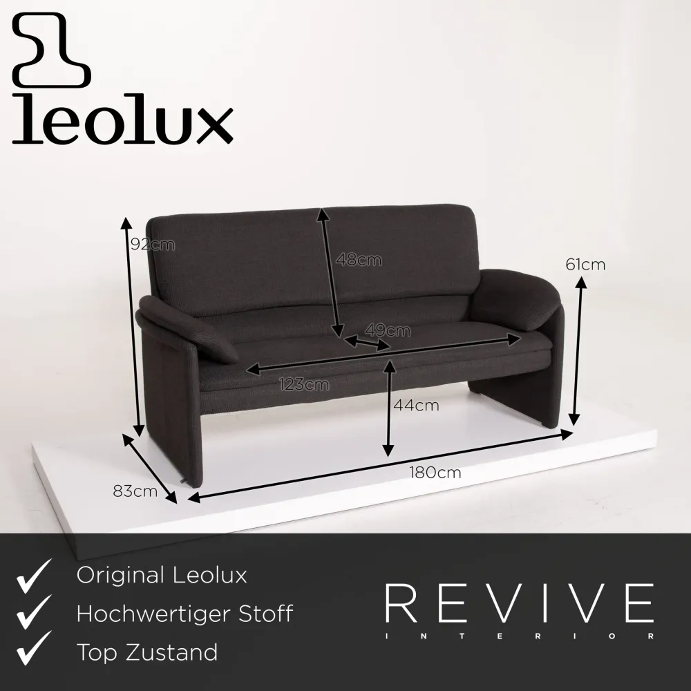 Leolux Anthrazit Stoff Sofa Garnitur Dreisitzer Zweisitzer #14189