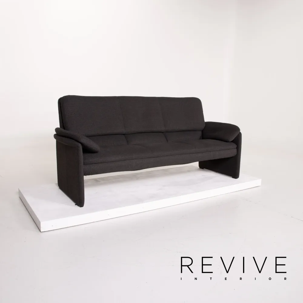 Leolux Anthrazit Stoff Sofa Garnitur Dreisitzer Zweisitzer #14189
