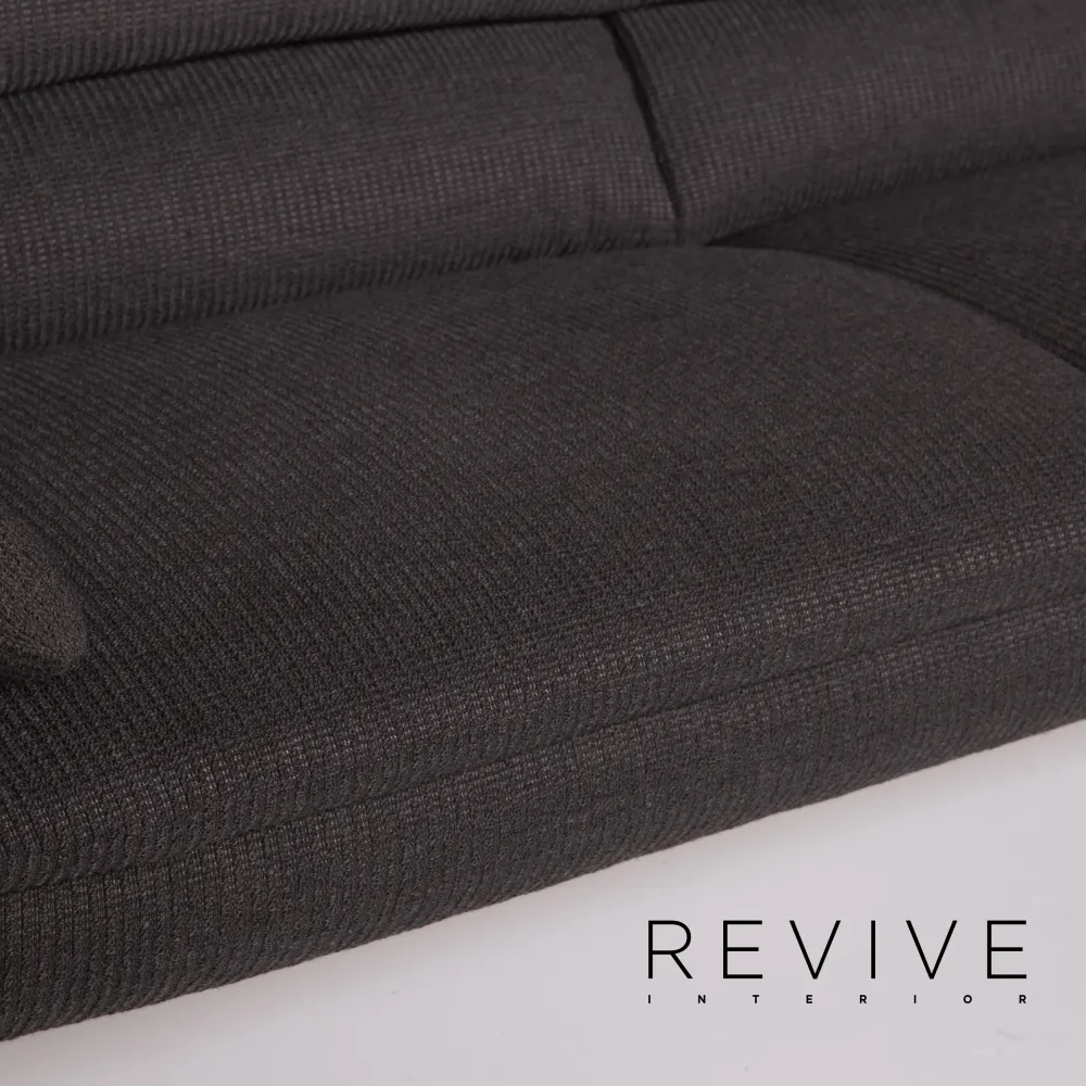 Leolux Anthrazit Stoff Sofa Garnitur Dreisitzer Zweisitzer #14189