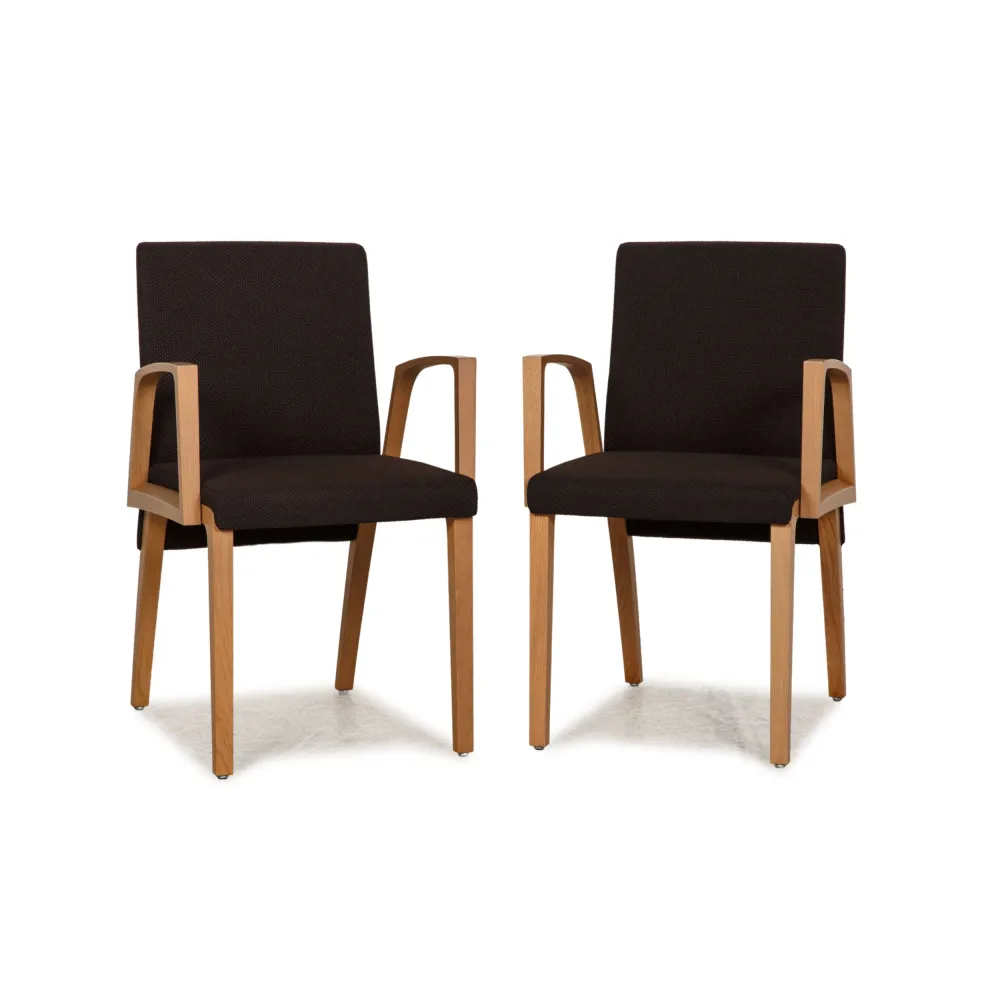 Rolf Benz STU-AT-675 Stoff Stuhl Garnitur Grau