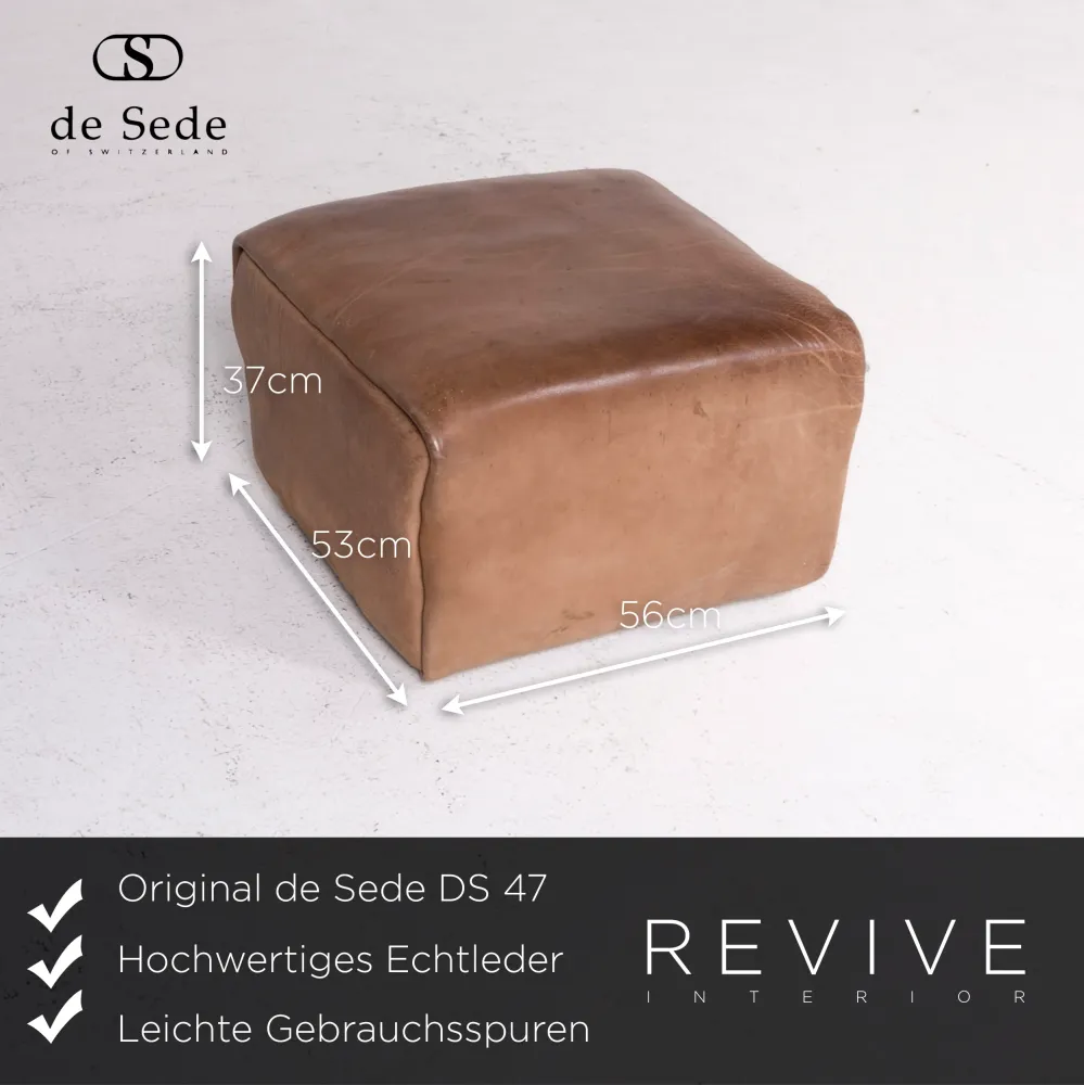 de Sede DS 47 Designer Leder Sofa Sessel Hocker Garnitur Echtleder Zweisitzer Dreisitzer Couch Anilin #8680