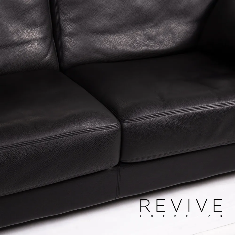 de Sede DS 17 Leder Sofa Garnitur Schwarz 2x Zweisitzer #14482