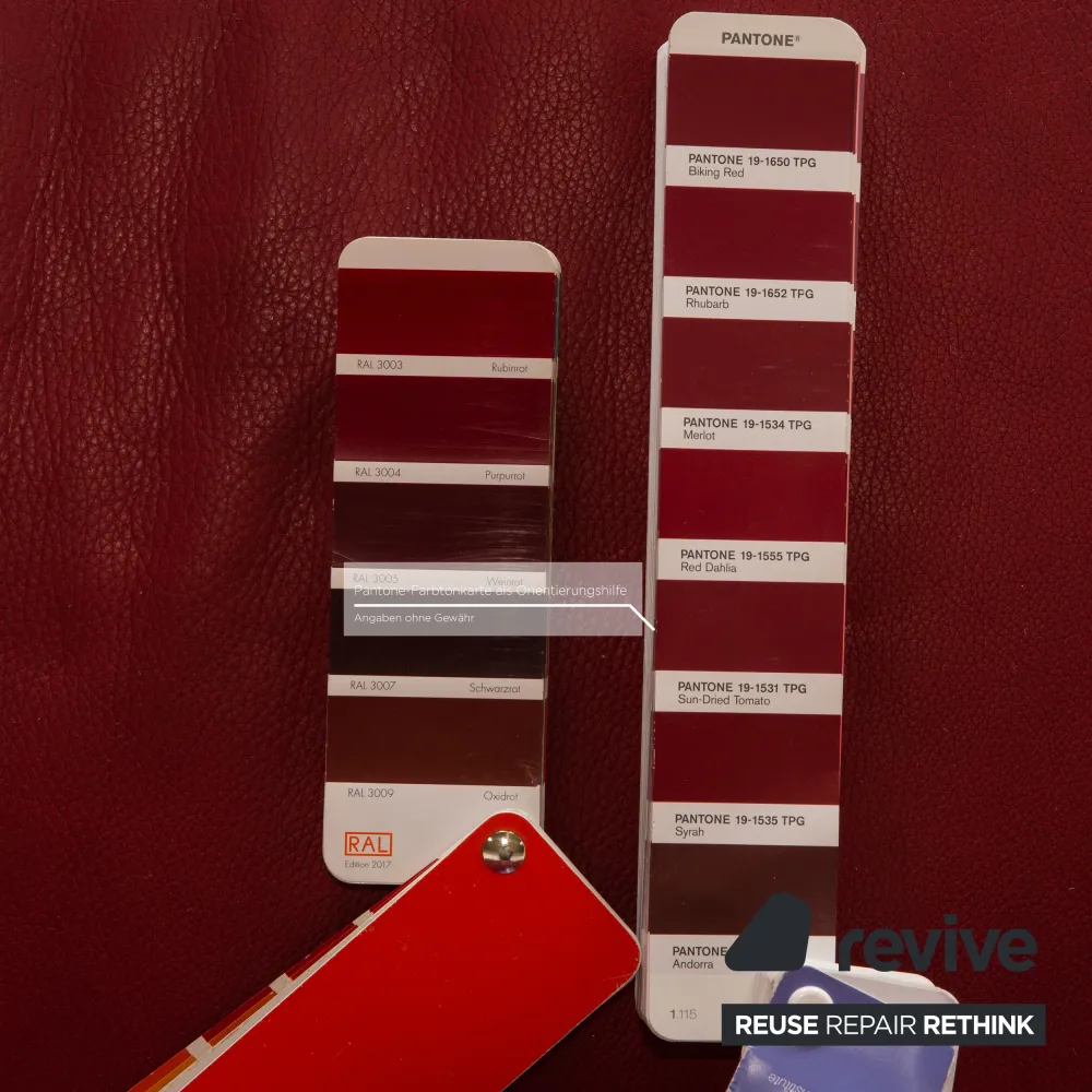 Willi Schillig Leder Sessel Garnitur Rot Hocker