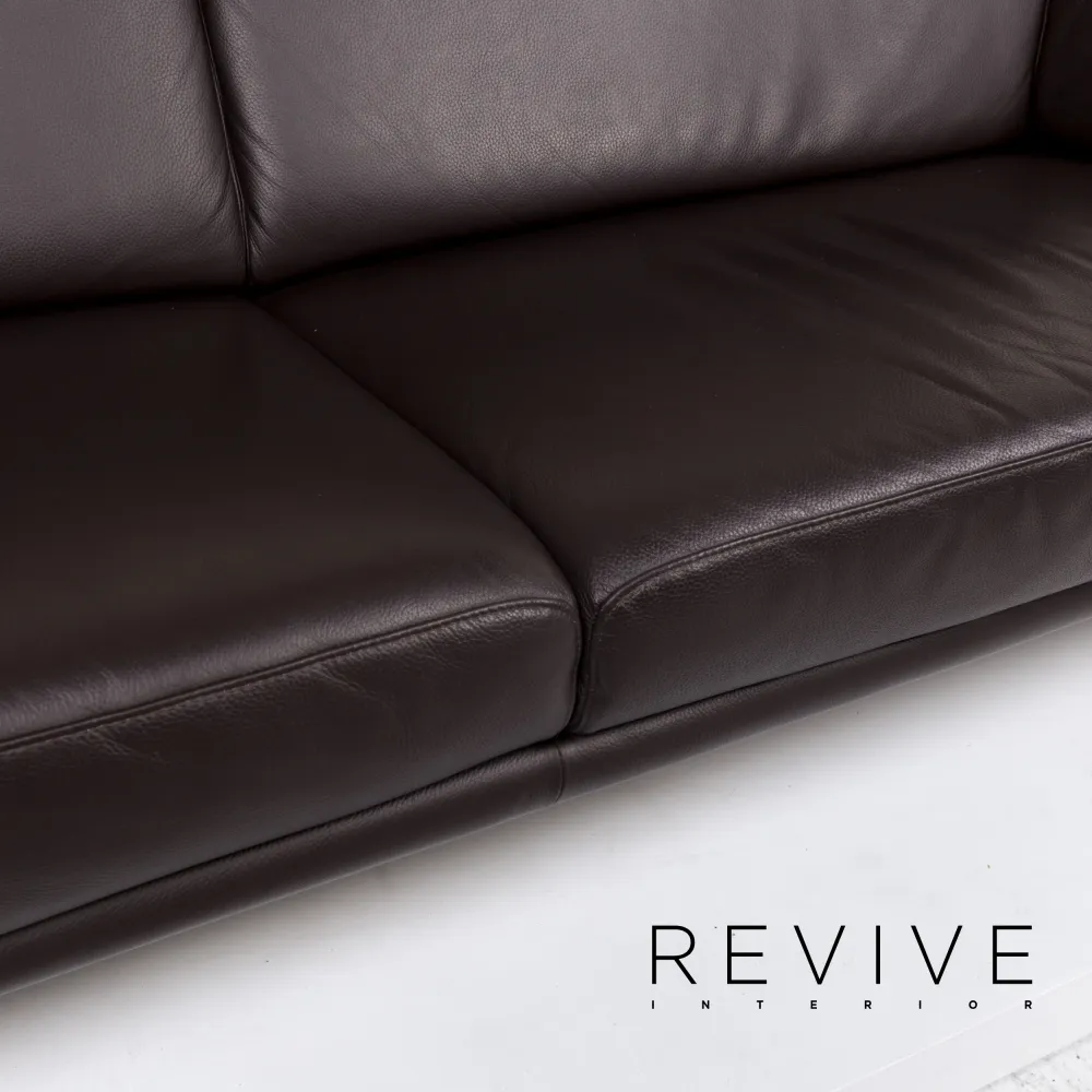Willi Schillig Leder Sofa Garnitur Braun Dunkelbraun Couch #