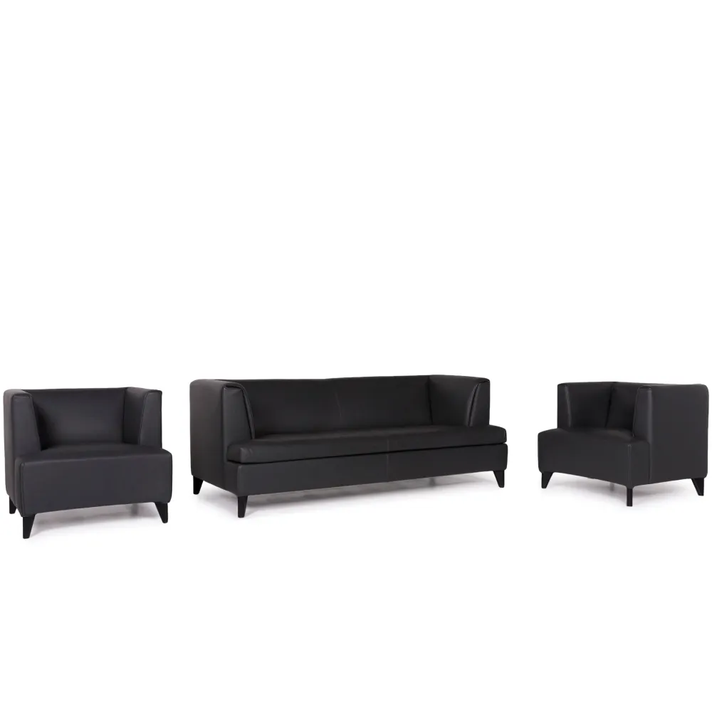 Wittmann Havanna Leder Sofa Garnitur Paolo Piva Grau Dreisitzer Sessel #10864