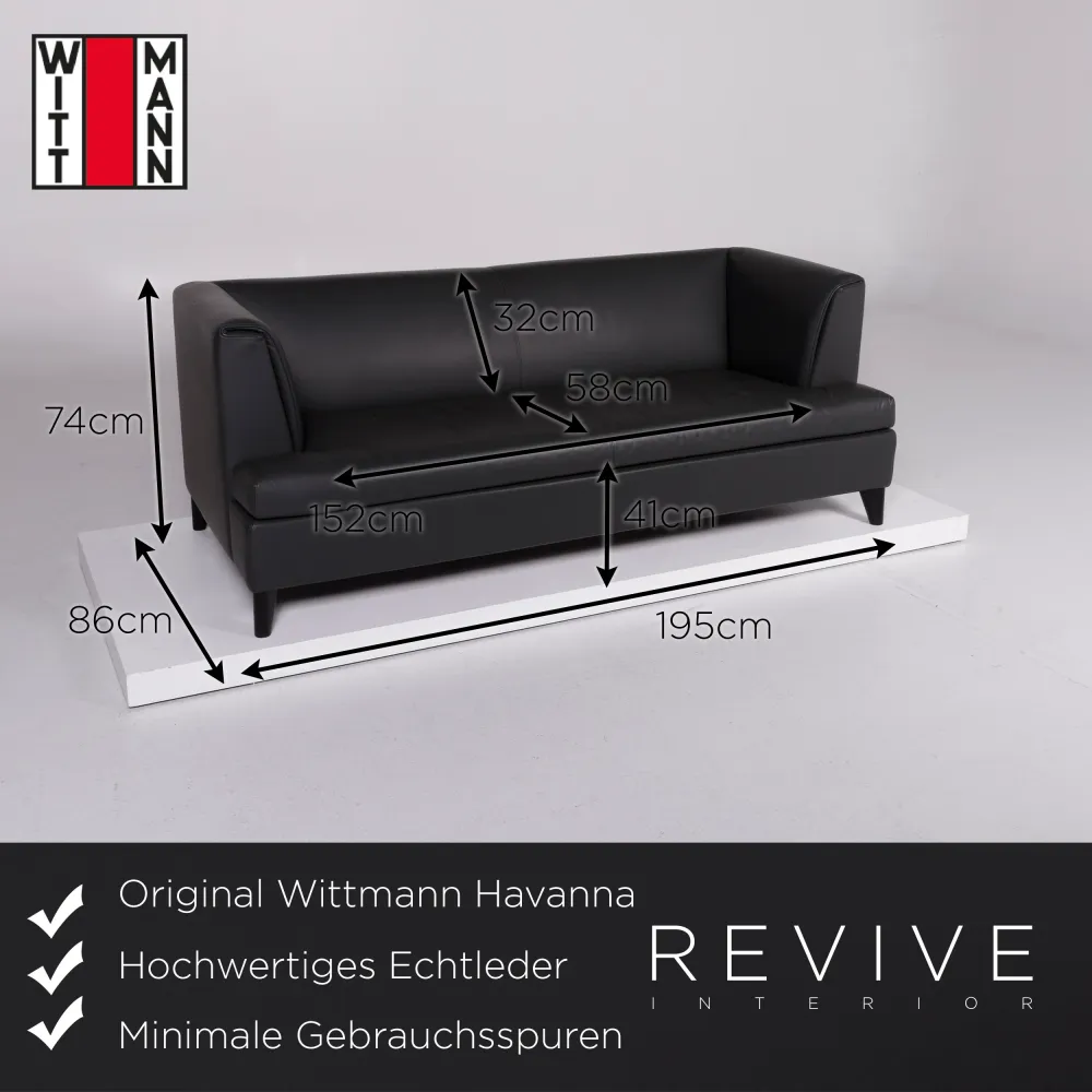 Wittmann Havanna Leder Sofa Garnitur Paolo Piva Grau Dreisitzer Sessel #10864
