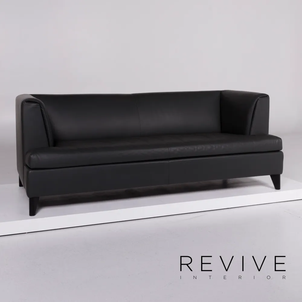 Wittmann Havanna Leder Sofa Garnitur Paolo Piva Grau Dreisitzer Sessel #10864