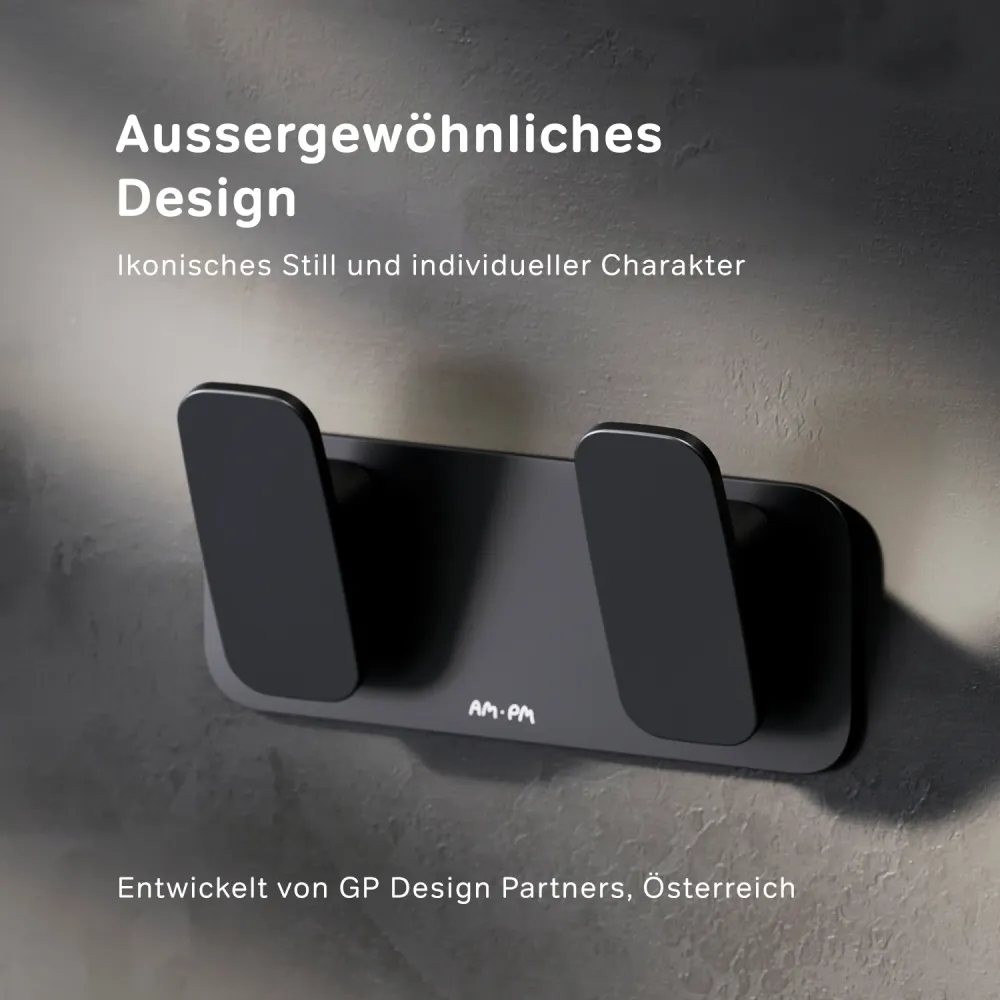 AIB35622 Handtuchhaken Inspire V2.0 Doppelhaken für Handtücher Wandhaken, Schwarz