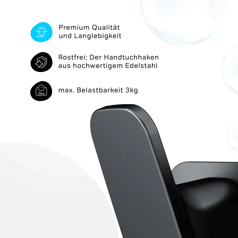 AIB35622 Handtuchhaken Inspire V2.0 Doppelhaken für Handtücher Wandhaken, Schwarz