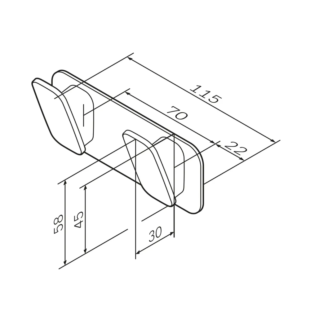 AIB35622 Handtuchhaken Inspire V2.0 Doppelhaken für Handtücher Wandhaken, Schwarz