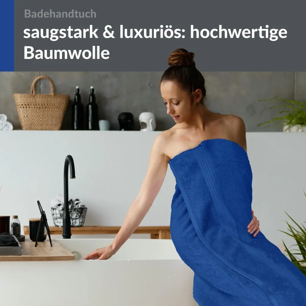 Badetuch 100x150 cm Blau - Königsblau