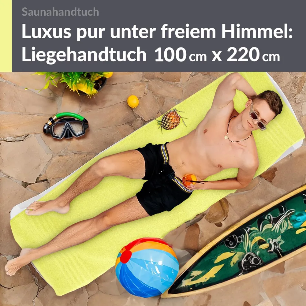 Badetuch groß 100x200 cm Grün - Anis