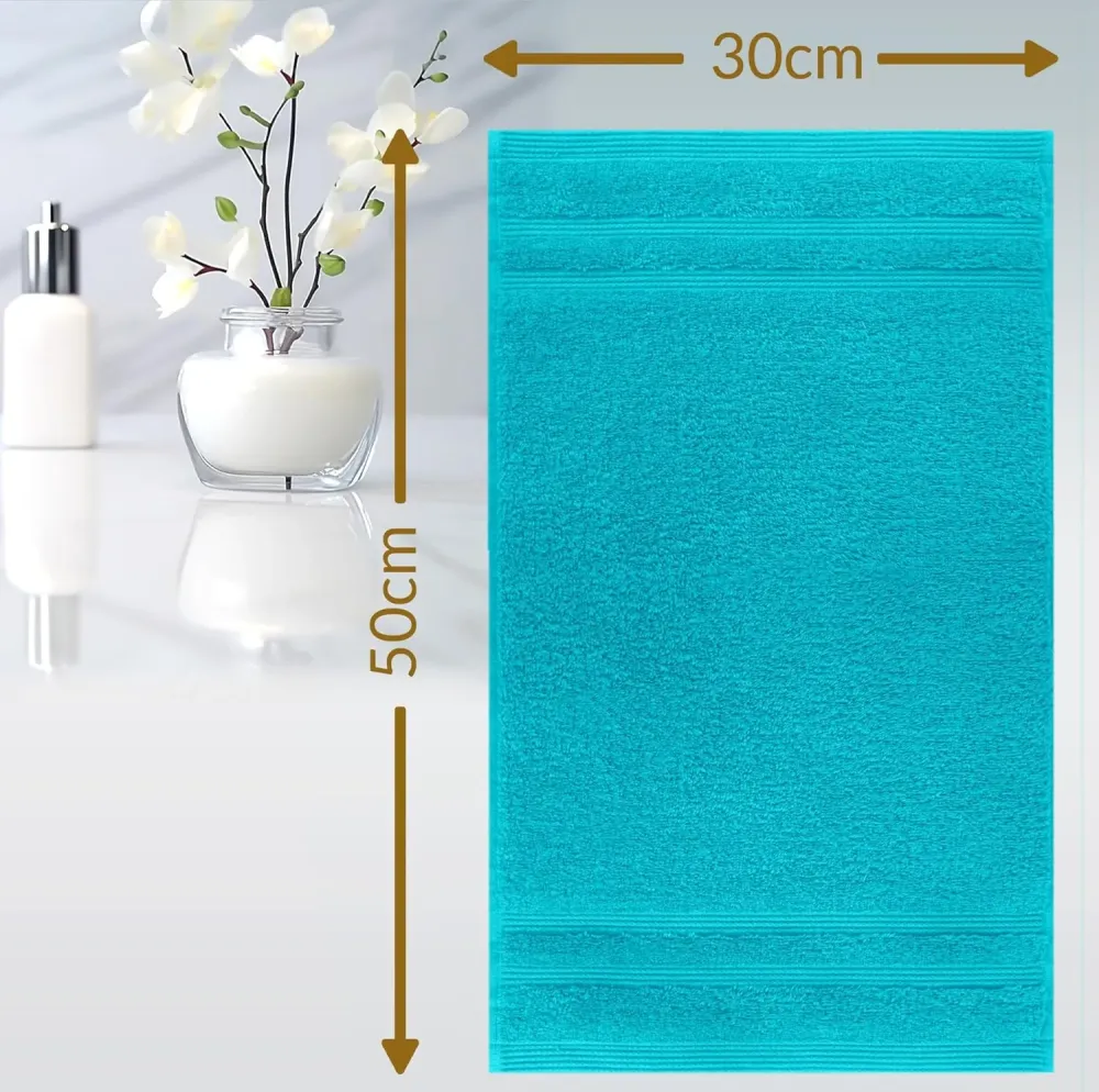 Gästehandtücher Set zweifarbig 30x50 cm 4 Stück Grün - Blau