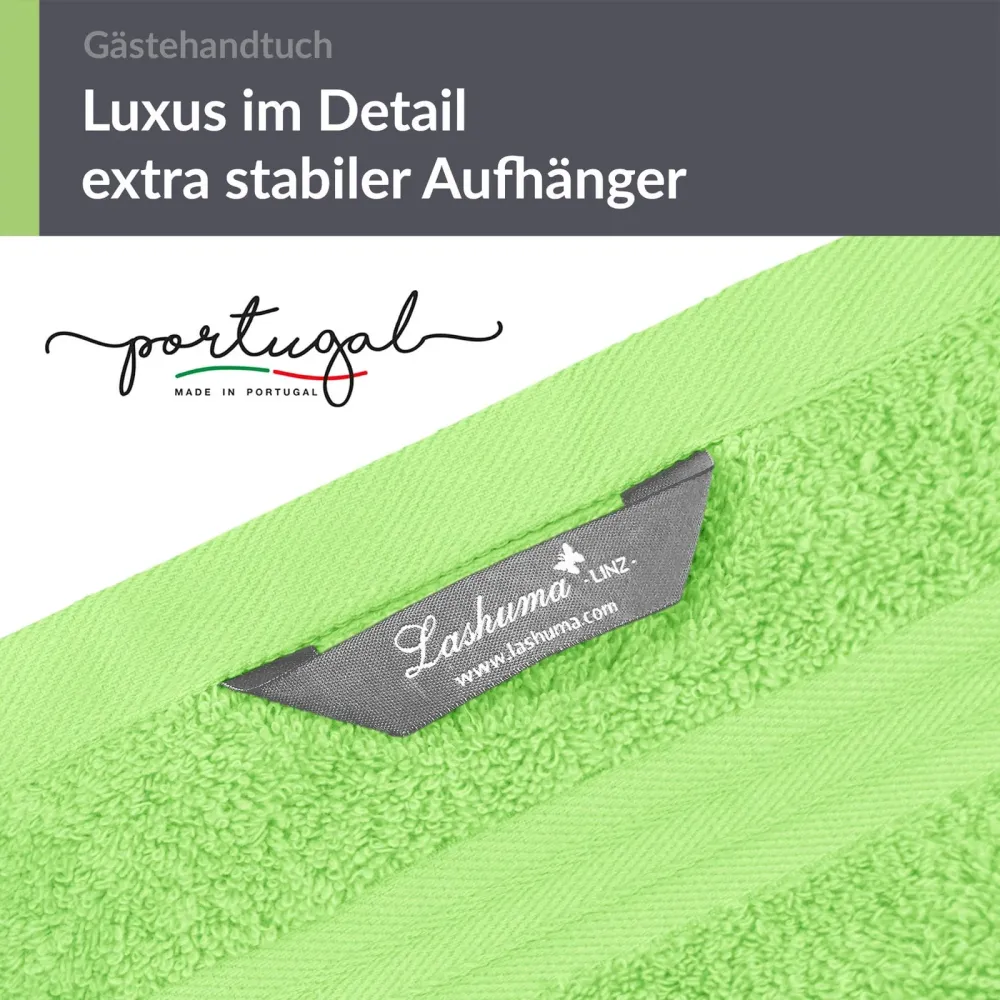 Gästehandtuch 30x50 cm 4er Set Grün - Apfel
