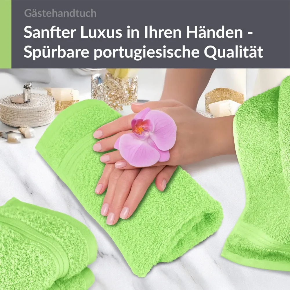 Gästehandtuch 30x50 cm 4er Set Grün - Apfel