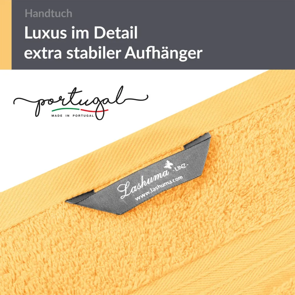 Handtuch Set 50x100 cm 2 Stück Gelb - Aprikosen