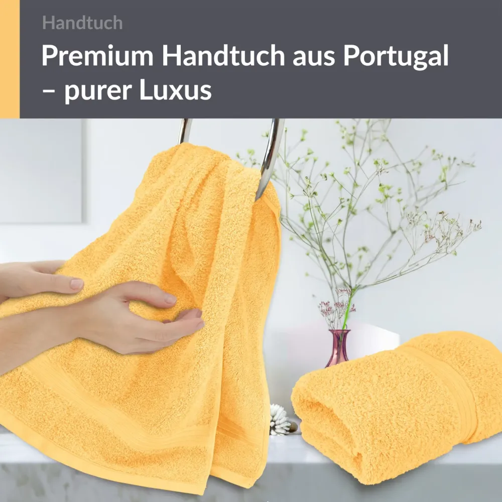 Handtuch Set 50x100 cm 2 Stück Gelb - Aprikosen