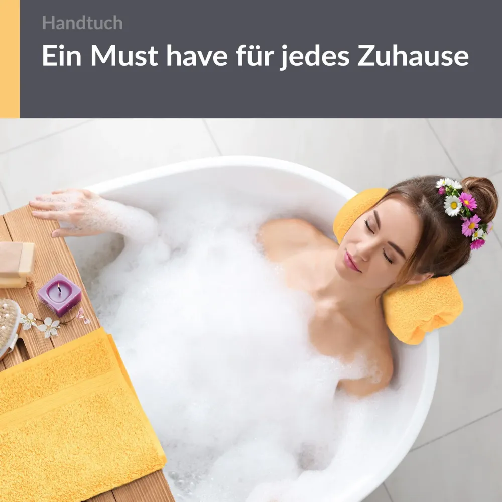 Handtuch Set 50x100 cm 2 Stück Gelb - Aprikosen