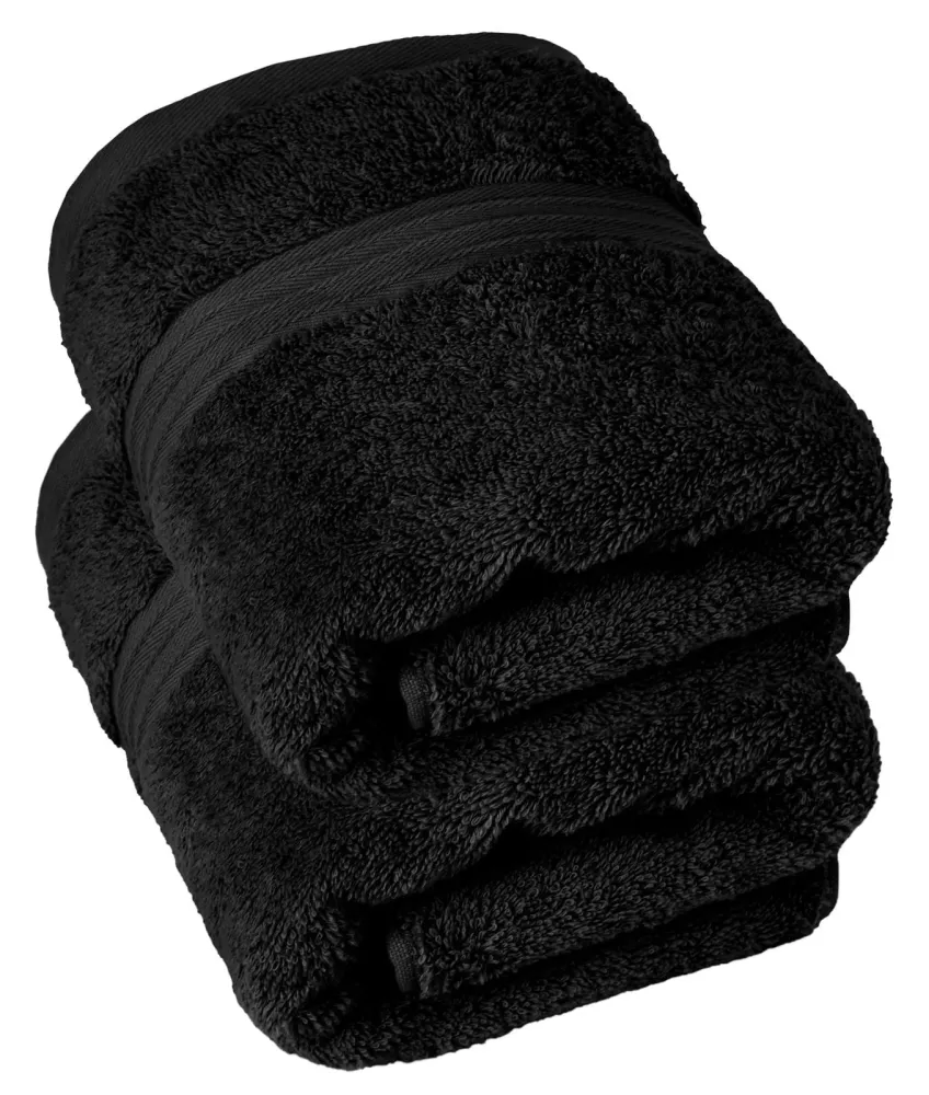Handtuch Set 50x100 cm 2 Stück Schwarz