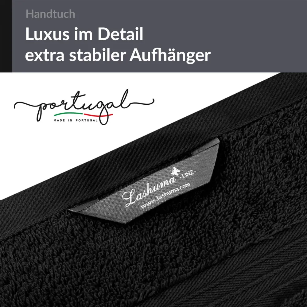 Handtuch Set 50x100 cm 2 Stück Schwarz