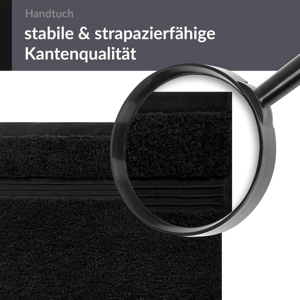 Handtuch Set 50x100 cm 2 Stück Schwarz