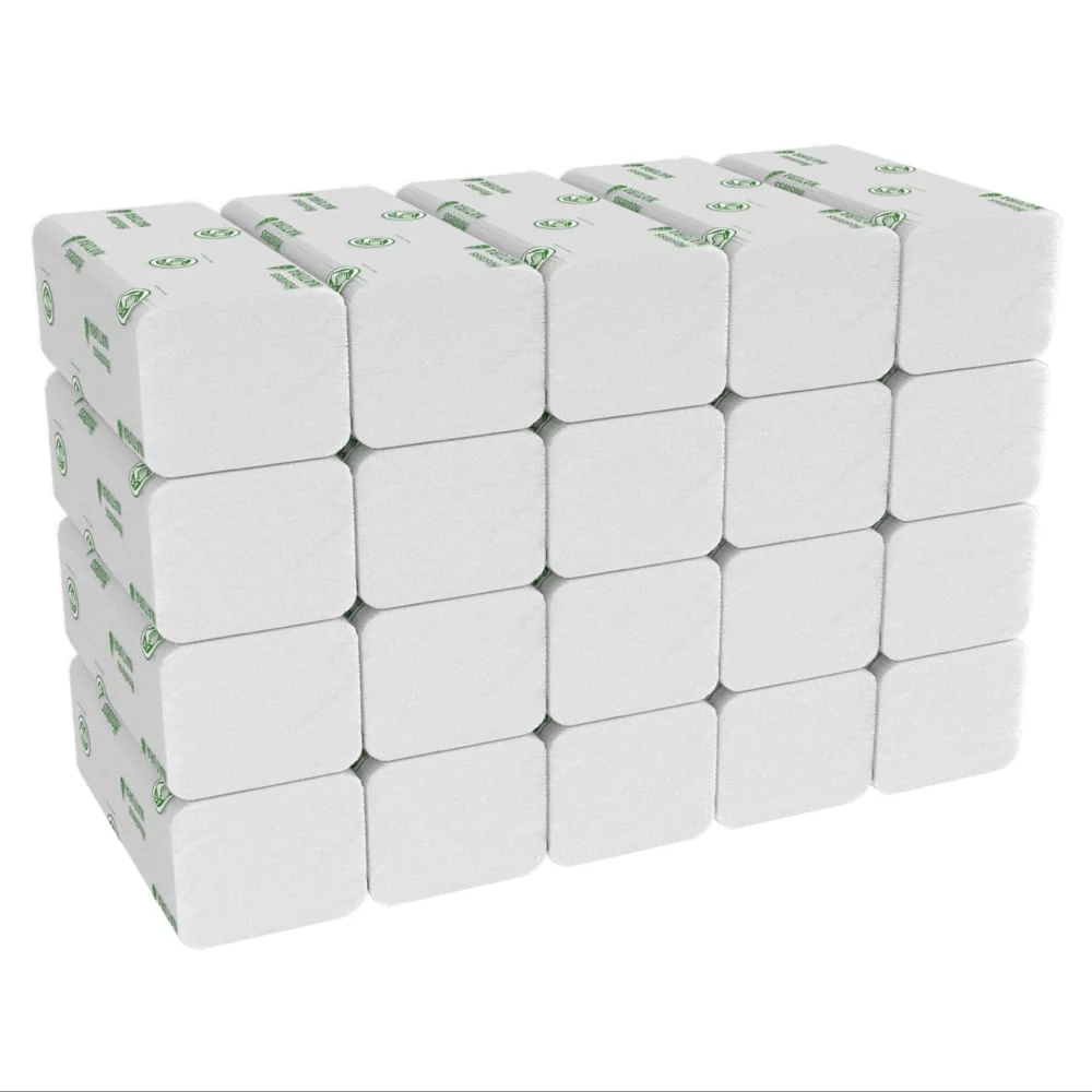 Hostess™ NATURA™ Handtücher - gefaltet / Weiß /Groß - 20 Clips x 84 Sheets | Karton (20 Päckchen)