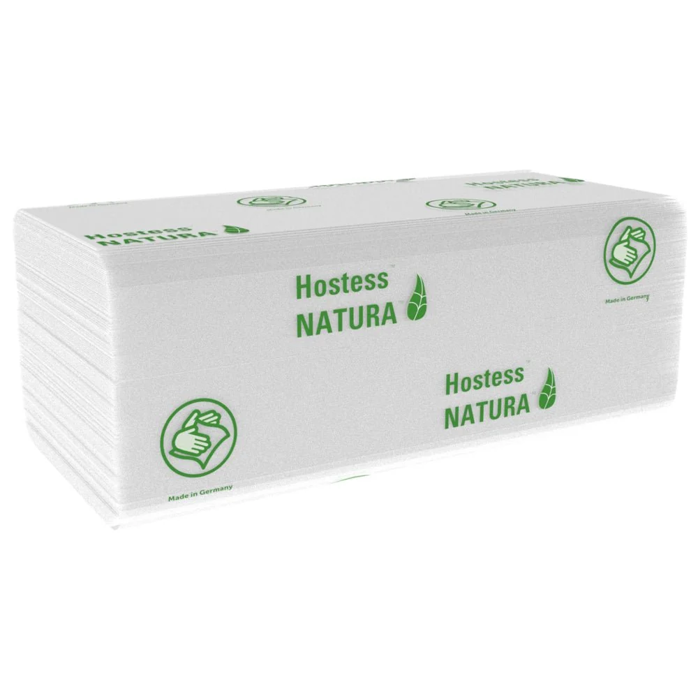 Hostess™ NATURA™ Handtücher - gefaltet / Weiß /Groß - 20 Clips x 84 Sheets | Karton (20 Päckchen)