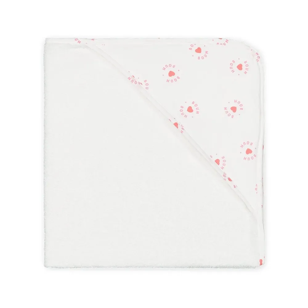 Kapuzenbadetuch Herzen – Rose April