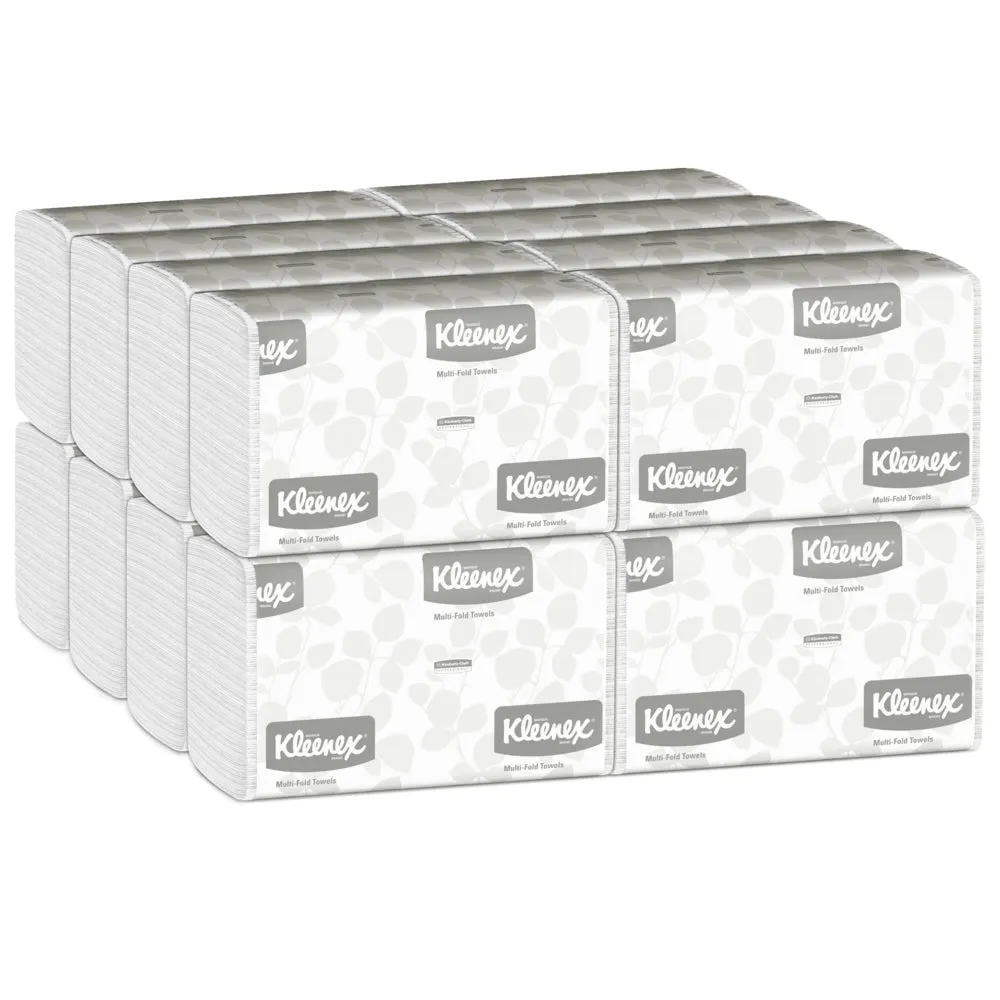 Kleenex® Handtücher - MultiFold / Weiß /Mittel - 16 Clips x 150 Sheets | Karton (16 Päckchen)