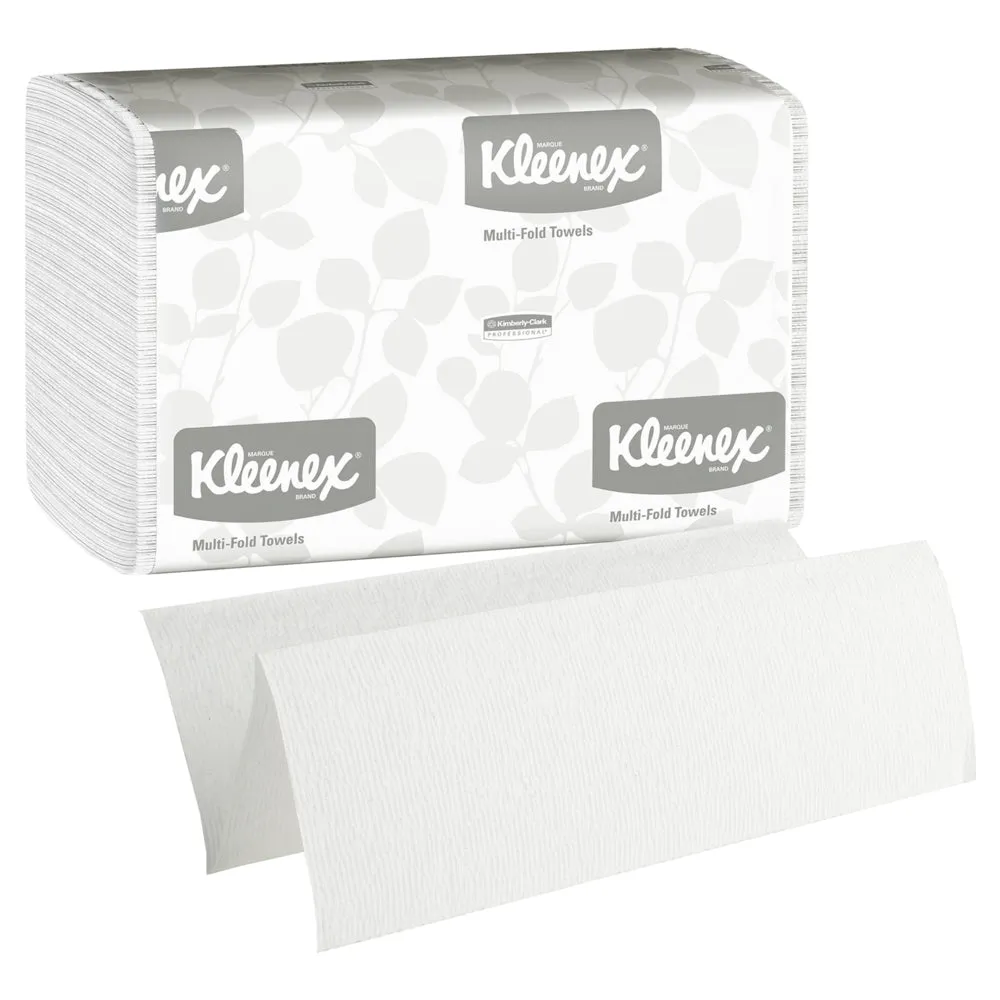 Kleenex® Handtücher - MultiFold / Weiß /Mittel - 16 Clips x 150 Sheets | Karton (16 Päckchen)