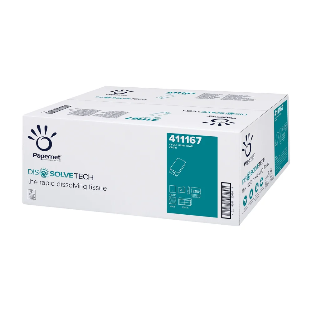 Papernet Falthandtuch 411167, V-Falz, 2-lg, Zellstoff - Karton | Karton (15 Packungen)
