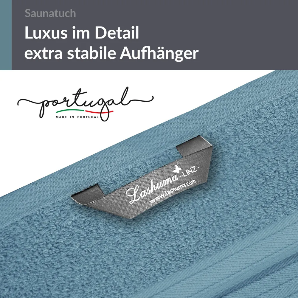 Saunahandtuch 70x200 cm Blau - Tauben