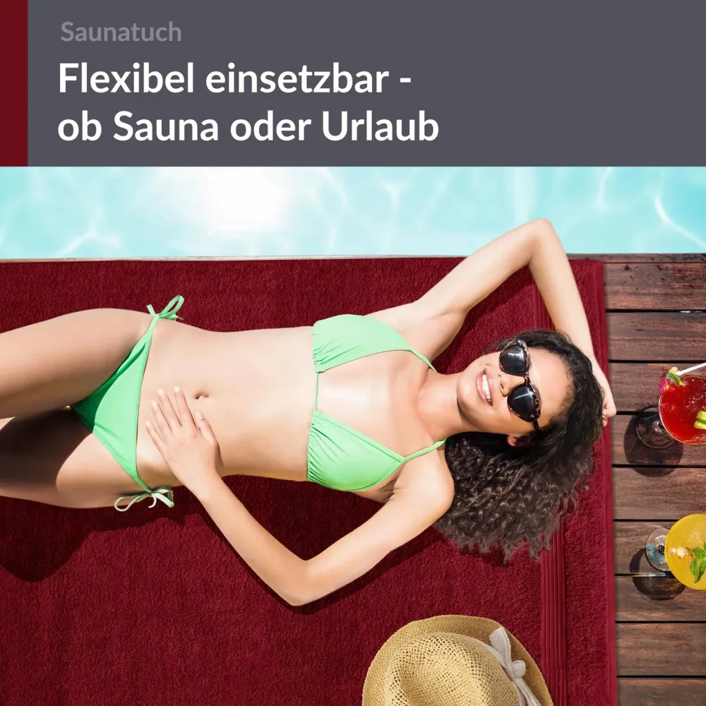 Saunahandtuch 70x200 cm Rot - Rubin
