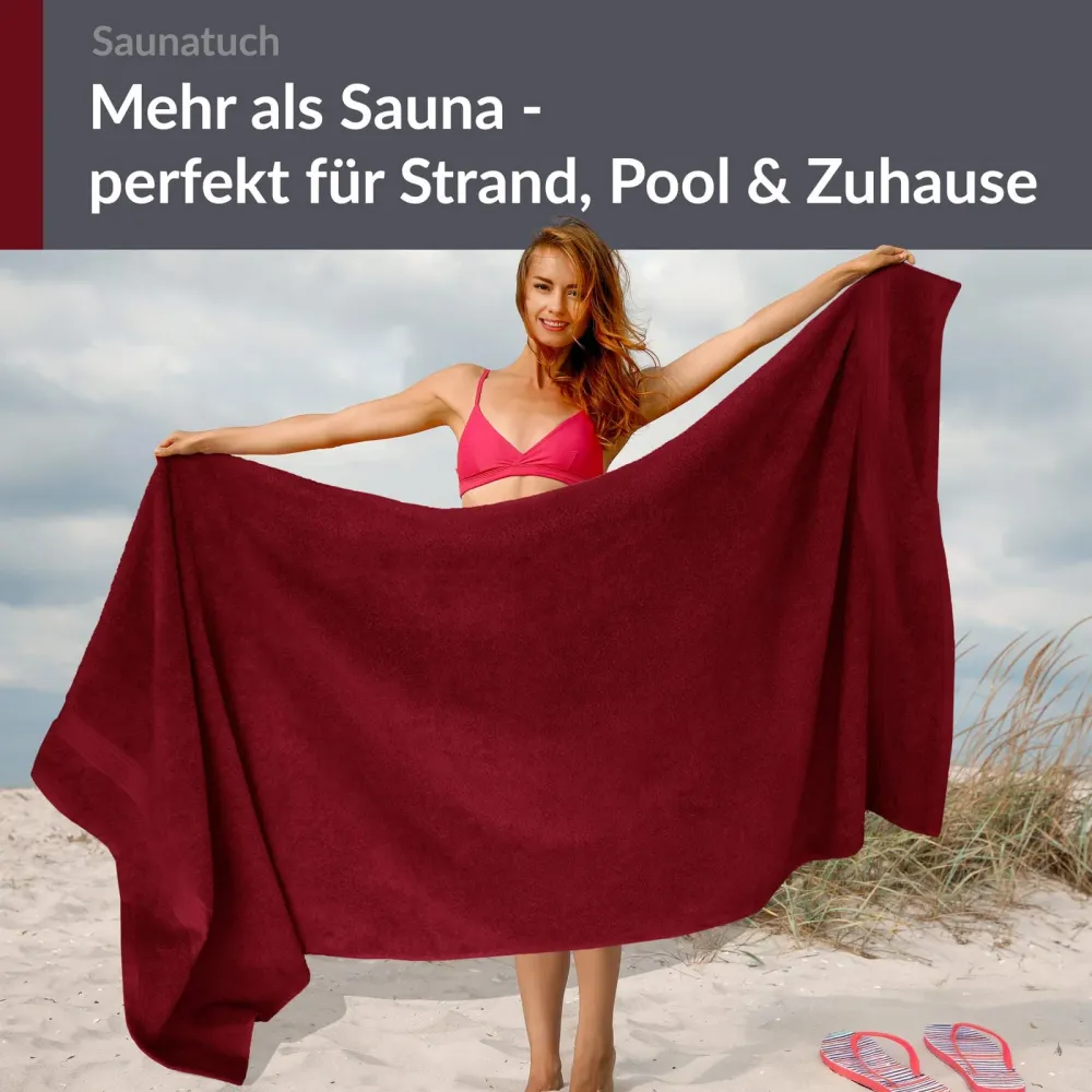 Saunahandtuch 70x200 cm Rot - Rubin