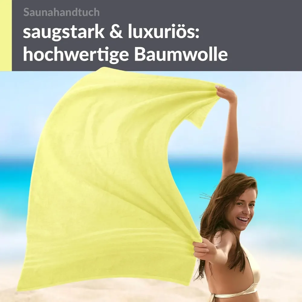 Saunahandtuch extra lang 80x220 cm Grün - Anis