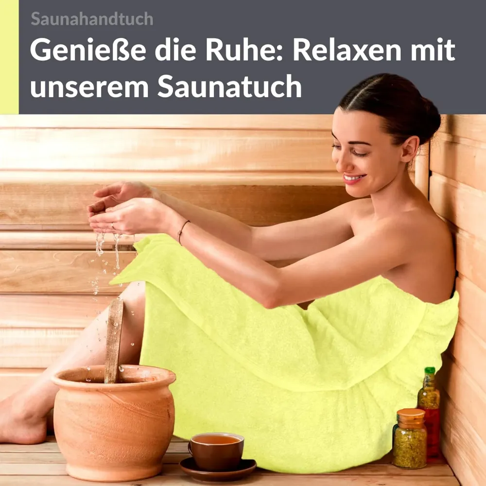 Saunahandtuch extra lang 80x220 cm Grün - Anis