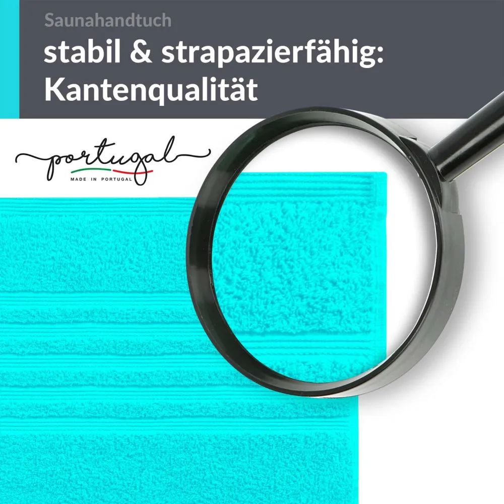 Saunahandtuch extra lang 80x220 cm Türkis - Lagunen