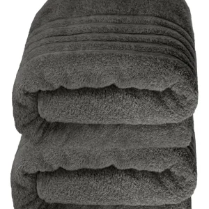 Saunahandtuch groß 80x200 cm 2er Set Grau - Anthrazit