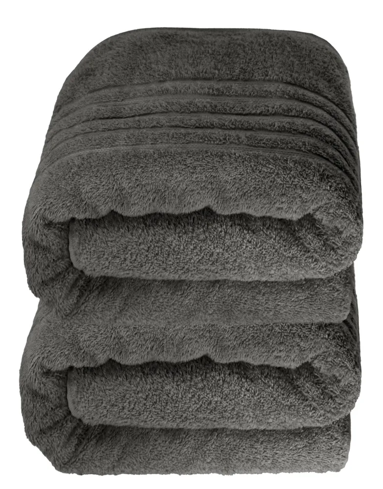 Saunahandtuch groß 80x200 cm 2er Set Grau - Anthrazit