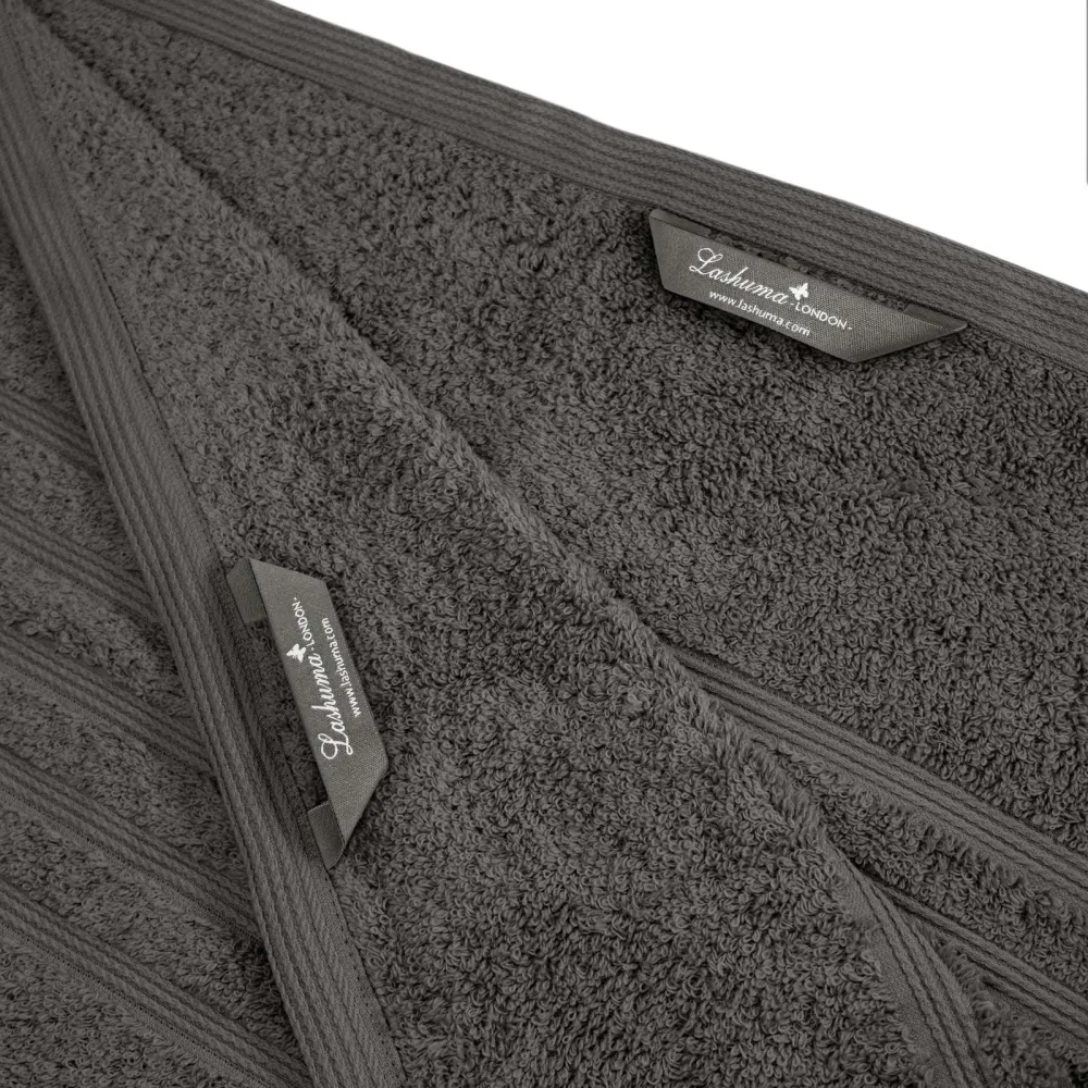 Saunahandtuch groß 80x200 cm 2er Set Grau - Anthrazit