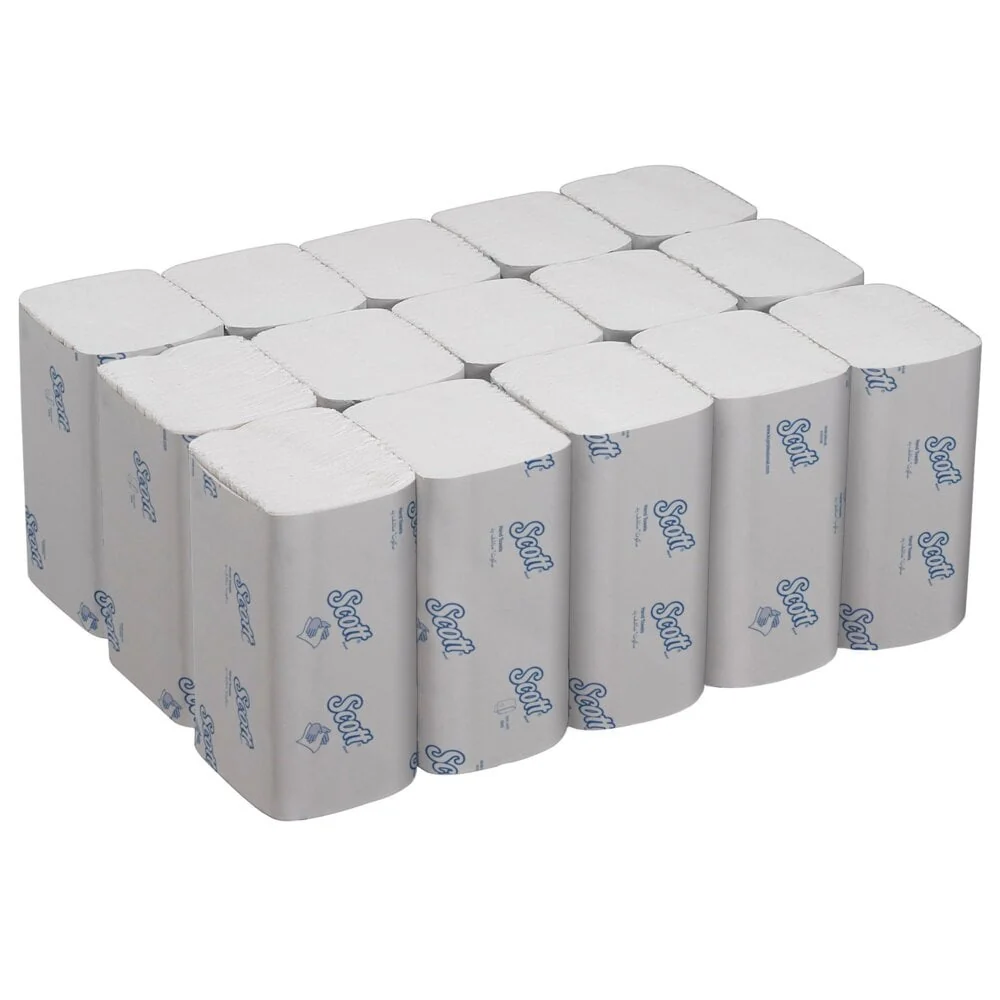 Scott® Control™ Handtücher - gefaltet / Weiß /Groß - 15 Clips x 240 Sheets | Karton (15 Päckchen)