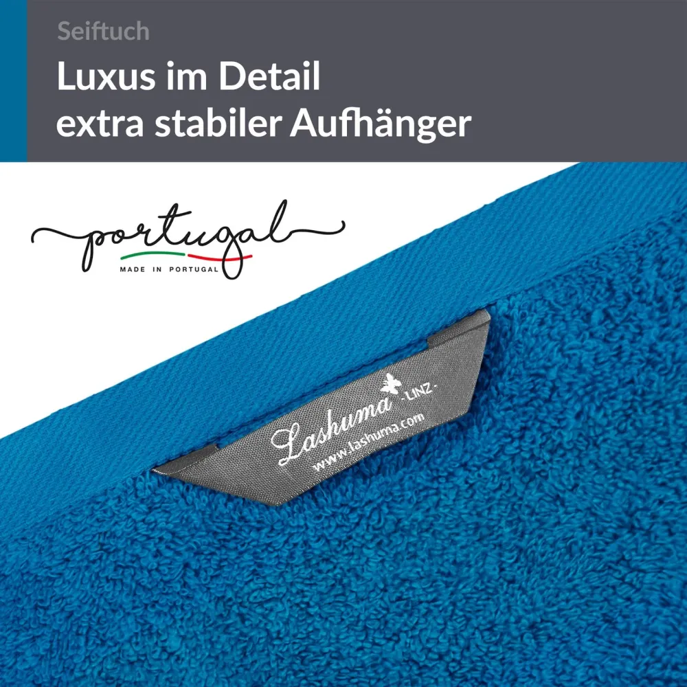 Seiftücher 30x30 cm, 6er Set Waschlappen Blau - Petrol