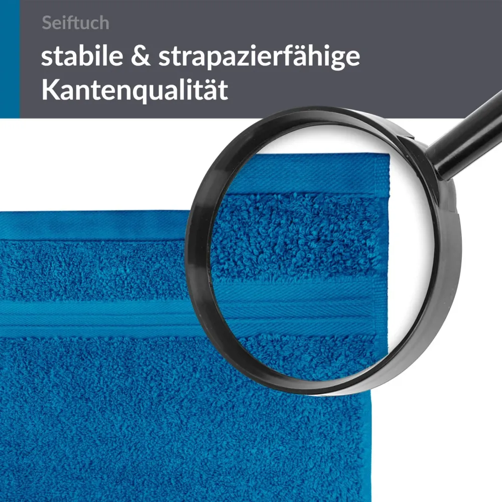 Seiftücher 30x30 cm, 6er Set Waschlappen Blau - Petrol