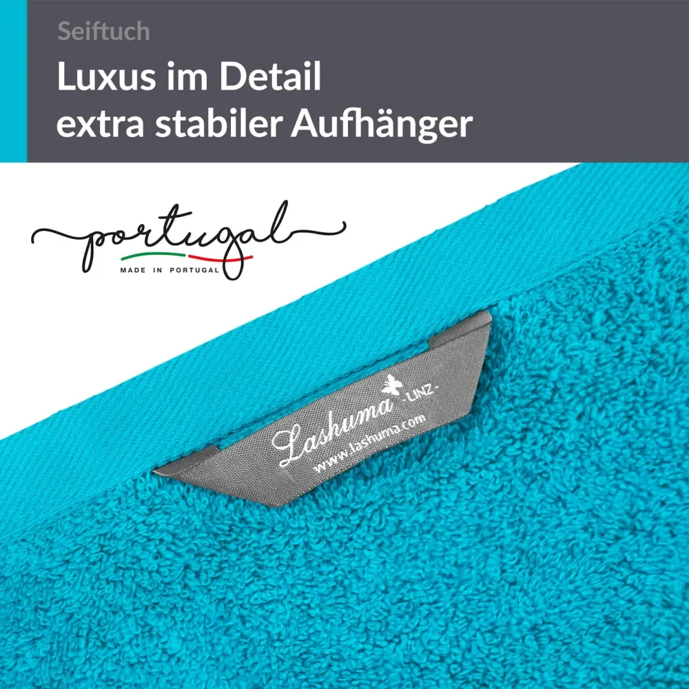 Seiftücher 30x30 cm, 6er Set Waschlappen Blau - Aquamarin