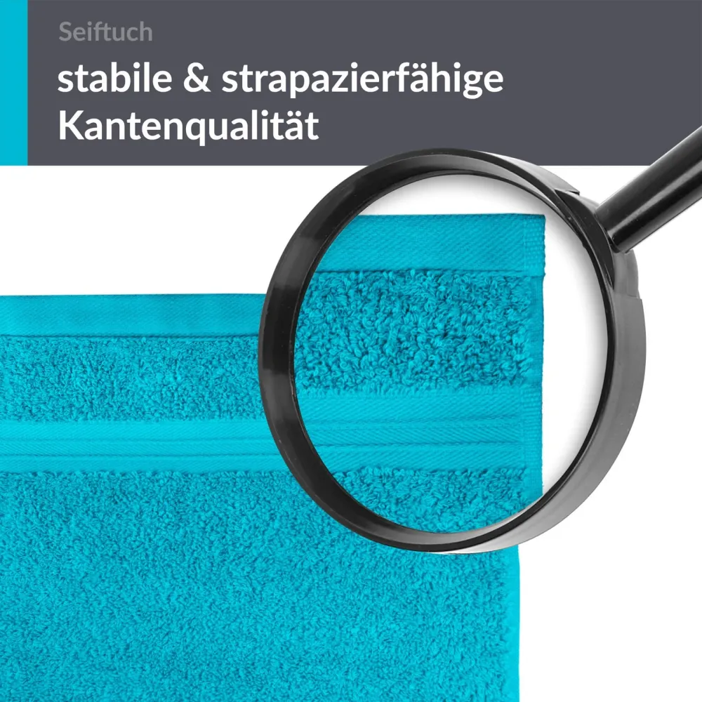 Seiftücher 30x30 cm, 6er Set Waschlappen Blau - Aquamarin