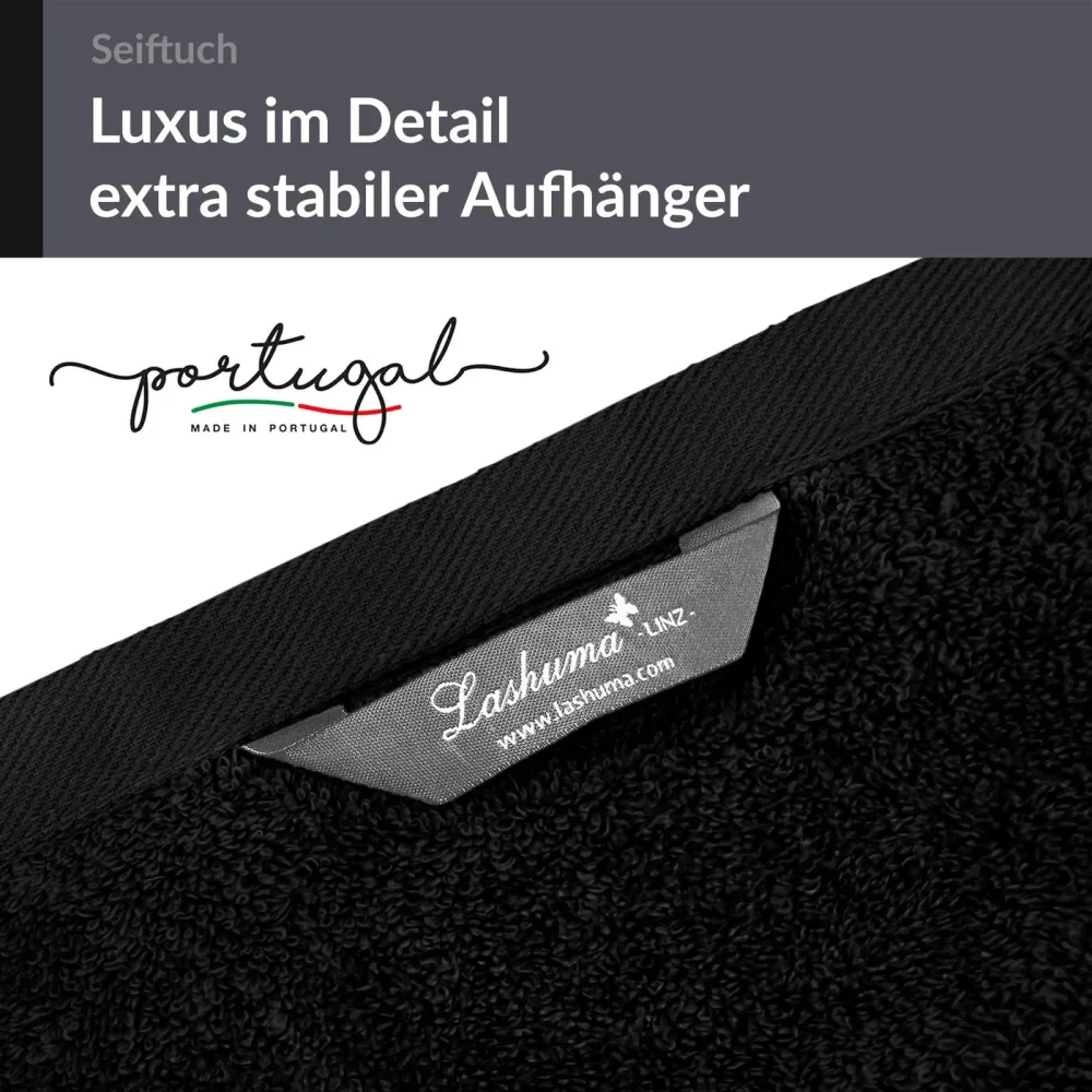 Seiftuch 30x30 cm, 2er Set Waschlappen Schwarz